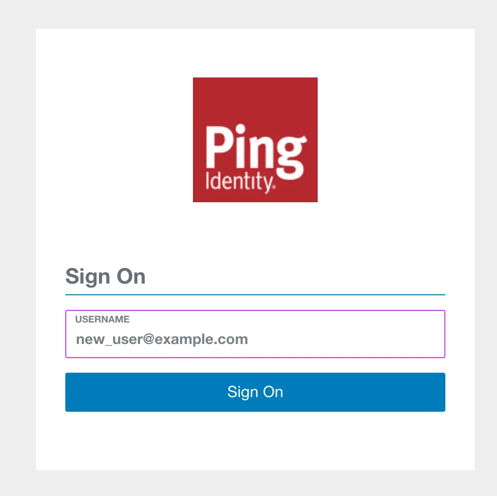 The rendered DaVinci flow in which a new user using the matched email address is being entered
