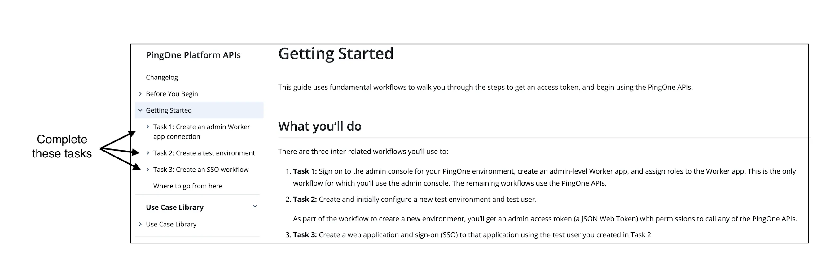 Getting Started tasks