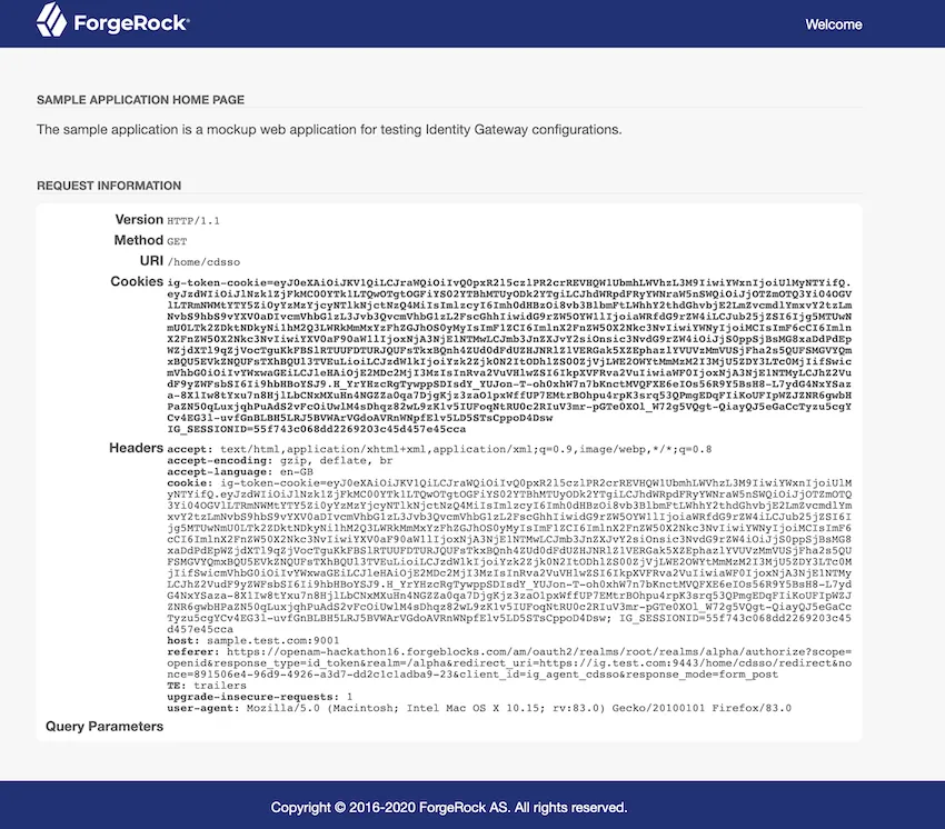 Sample CDSSO Protected Application