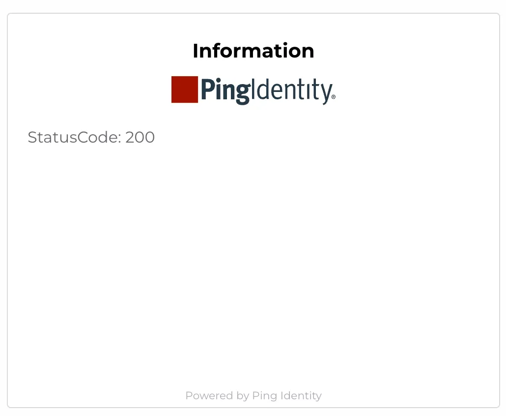 A message with the statuscode 200 indicating a successful login with an external IDP