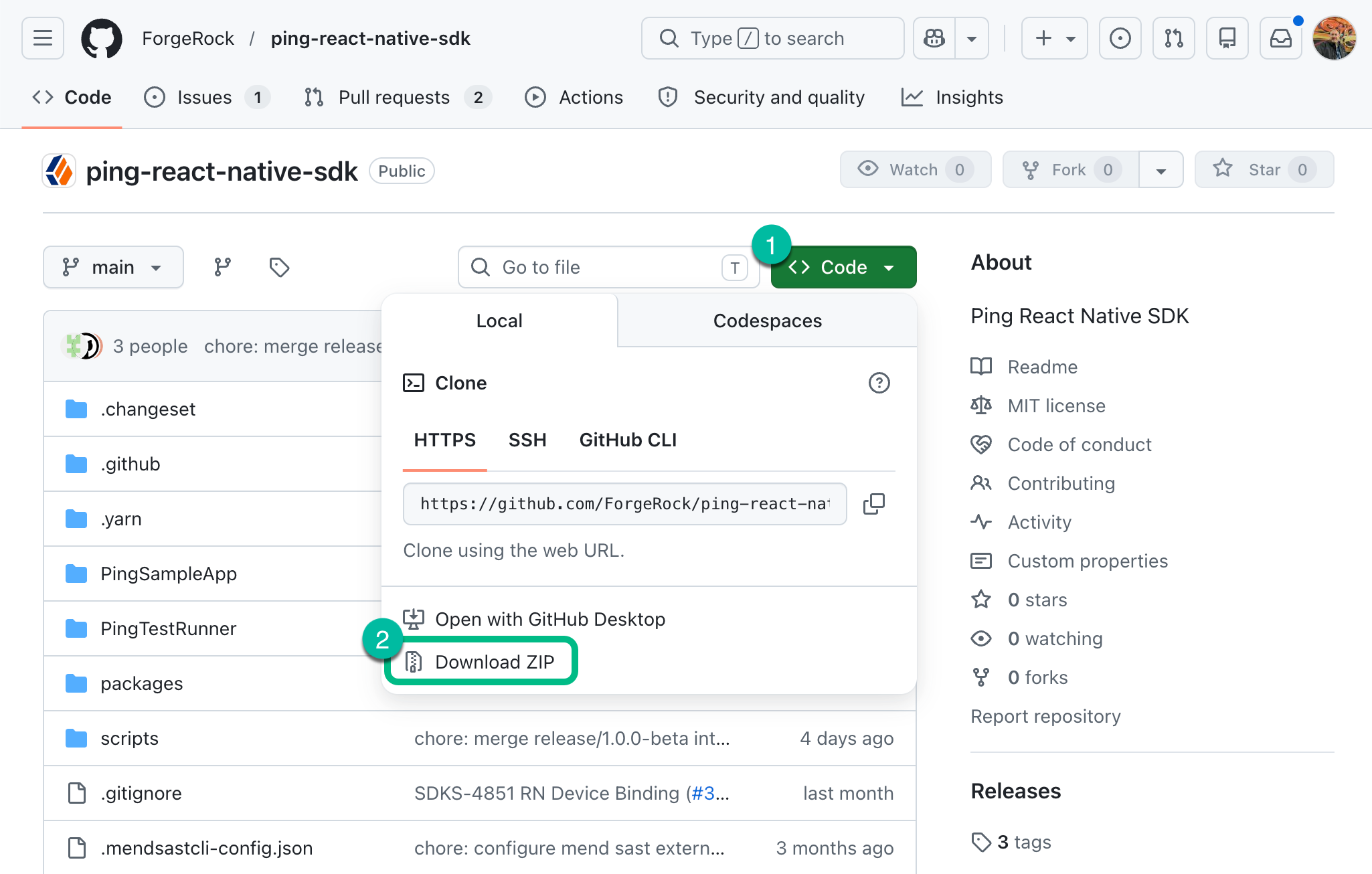 github download zip react native