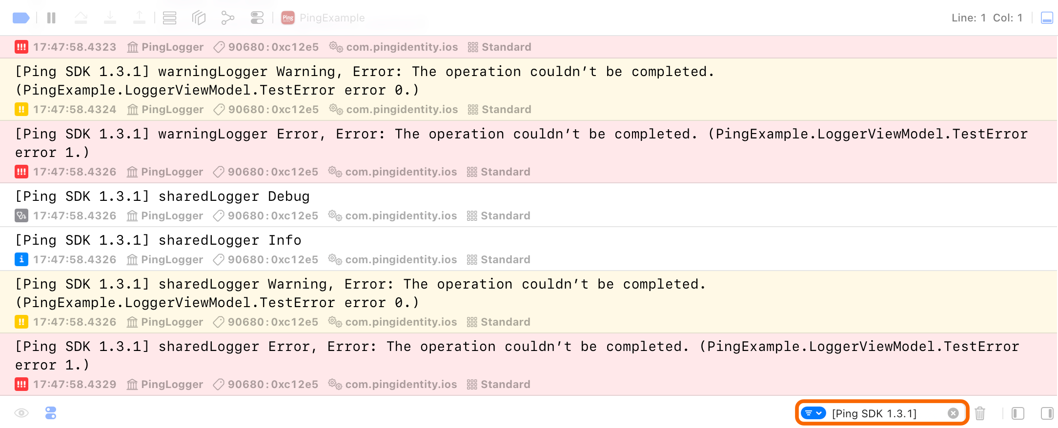 Filtering console output by tag